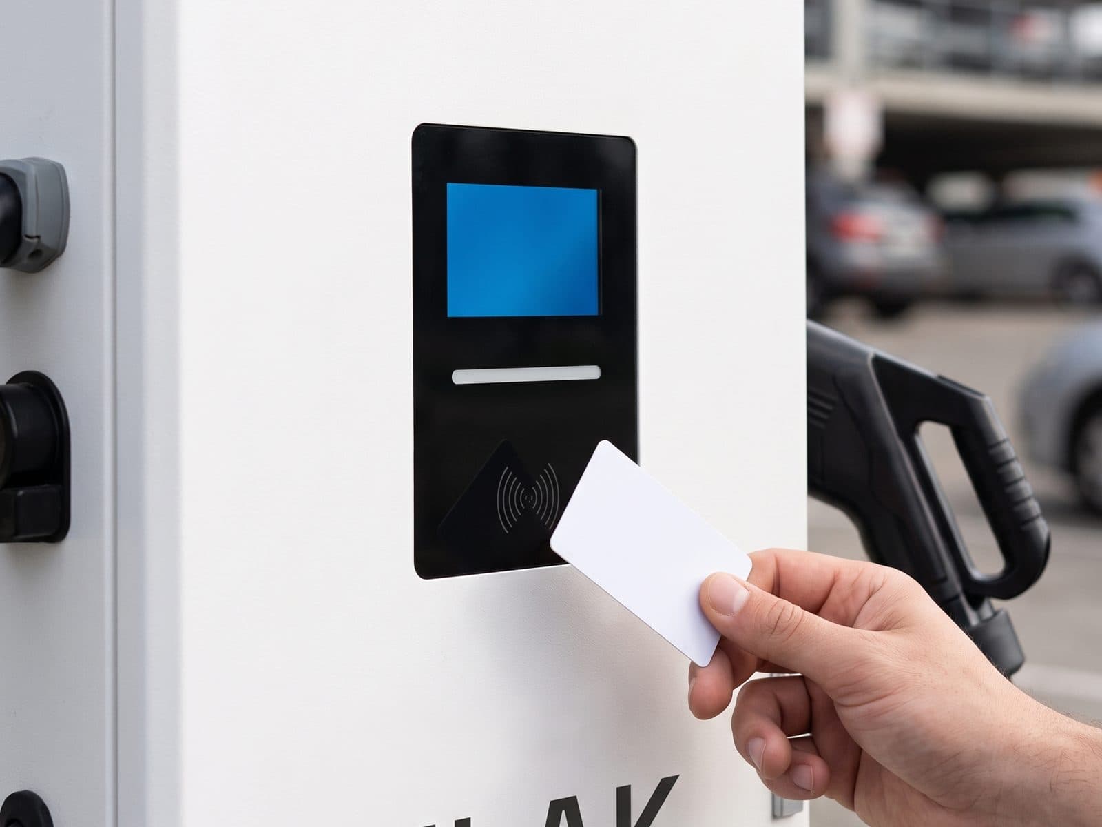 Cartão RFID aproximado da tela touch do FLAK FAST Wall 30